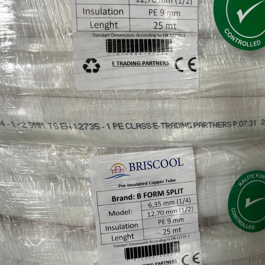 9 mm Koelleidingen Geïsoleerd - Split (B-Form)